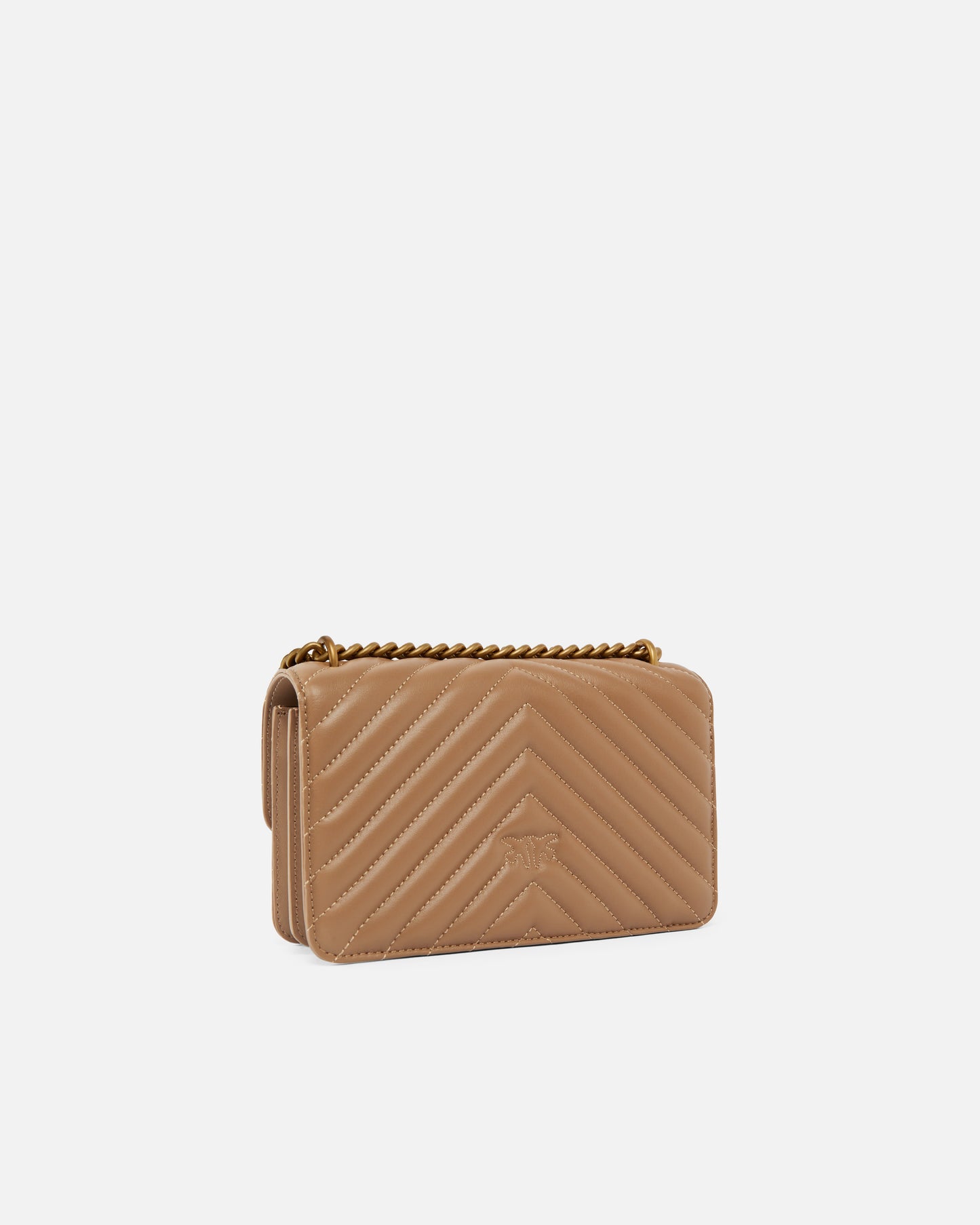 Mini Love Bag One Chevron - Biscotto , Antique Gold