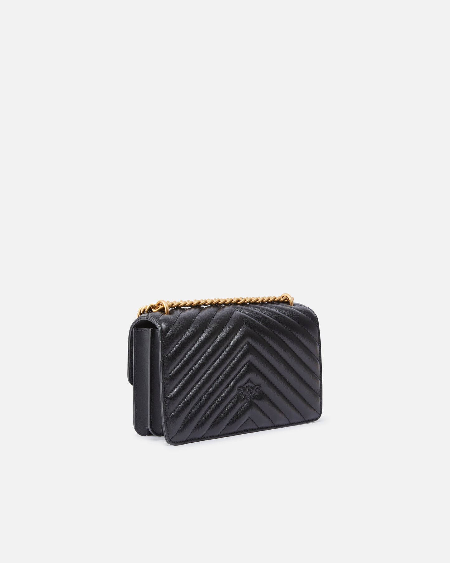 Mini Love Bag One Chevron - Black , Antique Gold