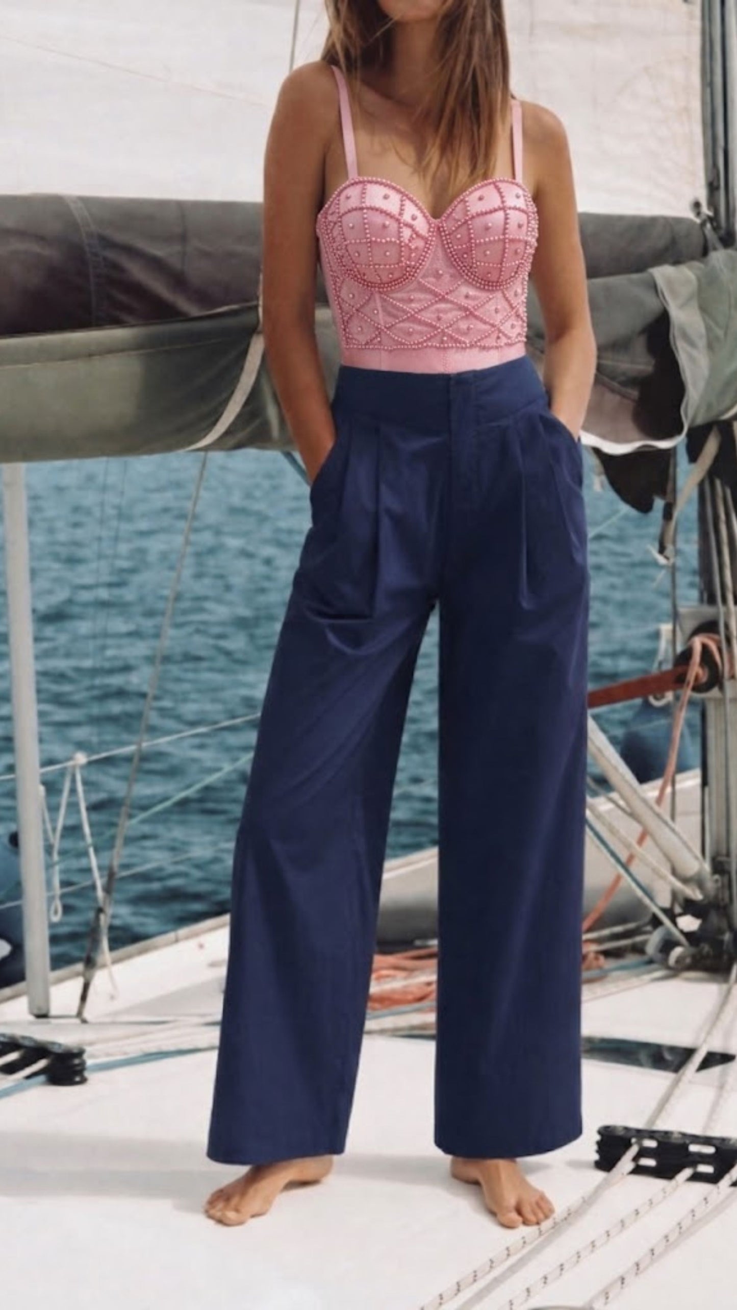 Top Perline Rosa