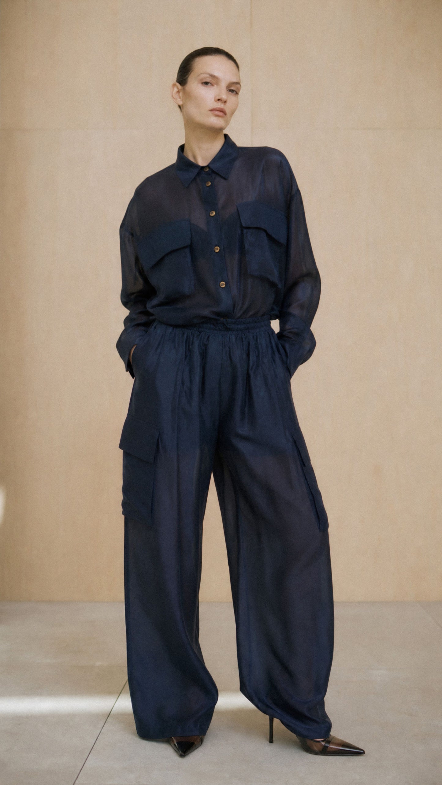 Pantalone Lumina Cargo Satin