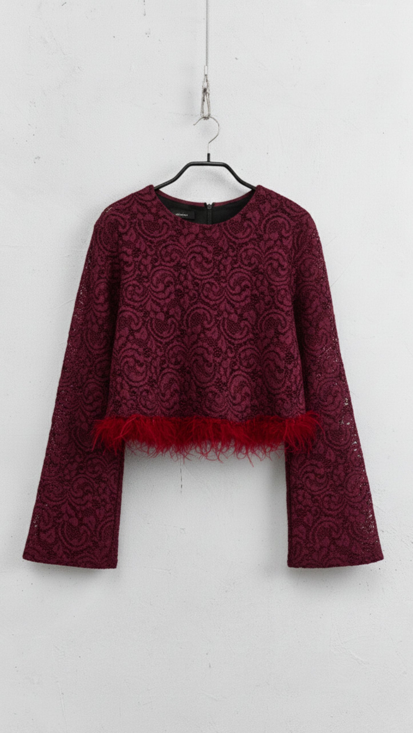 Top Lumina Crop Merletto