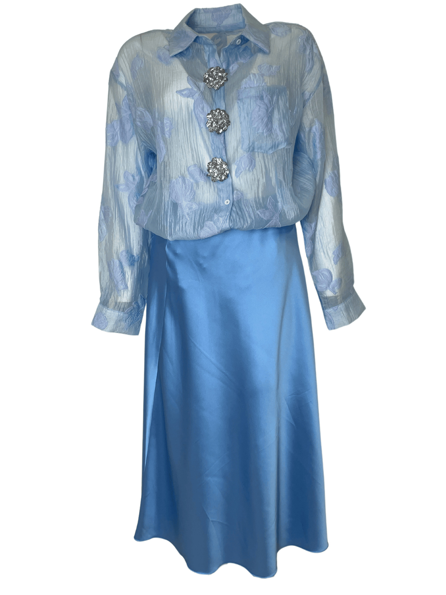 Gonna Raso Azzurra - Wonder Store -
