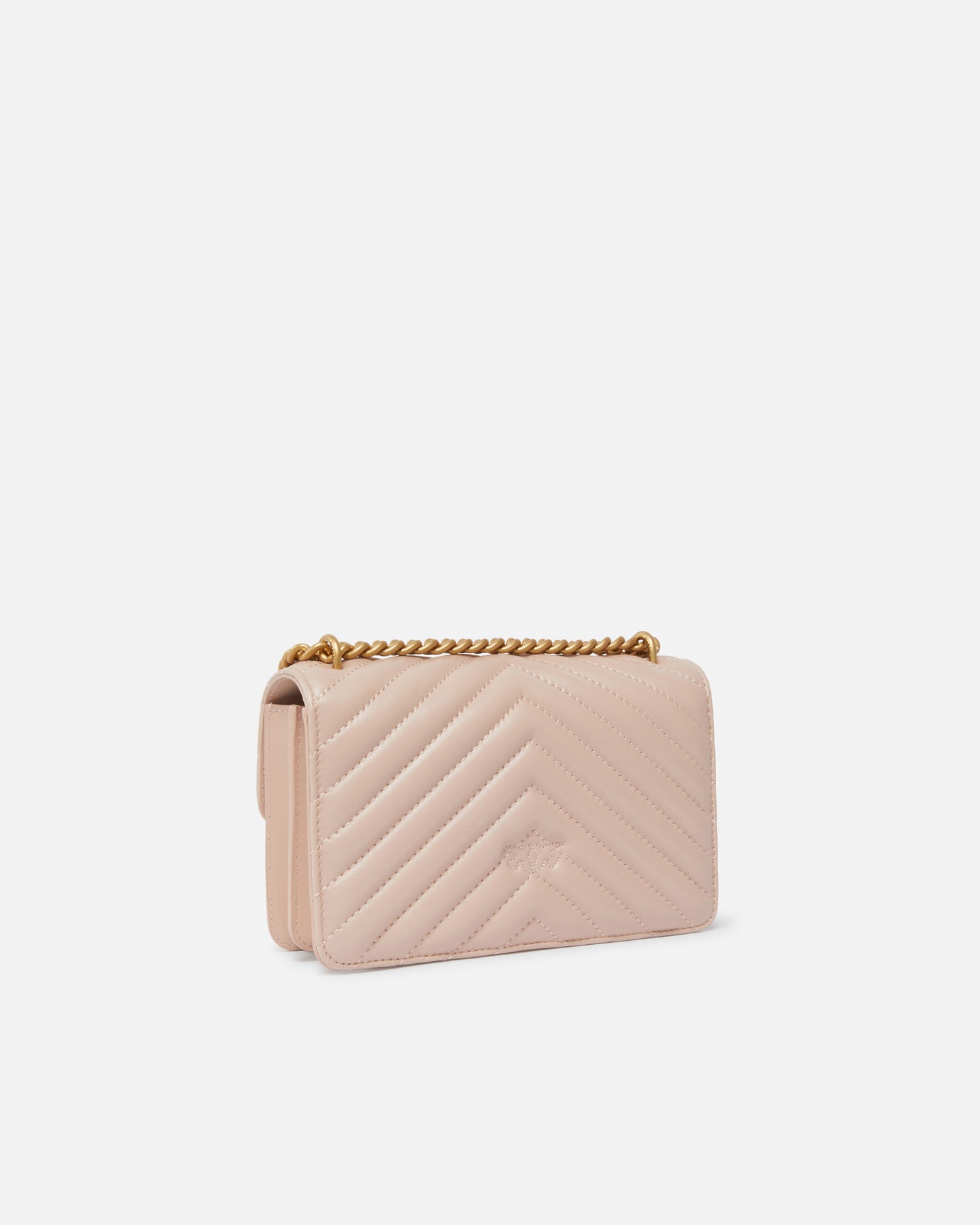 Mini Love Bag One Chevron - Cipria , Antique Gold