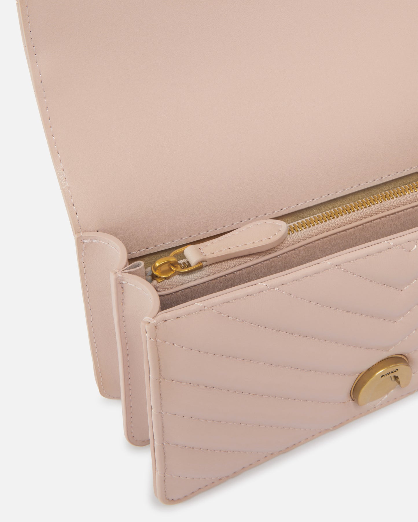 Mini Love Bag One Chevron - Cipria , Antique Gold