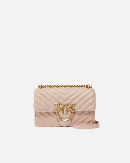 Mini Love Bag One Chevron - Cipria , Antique Gold
