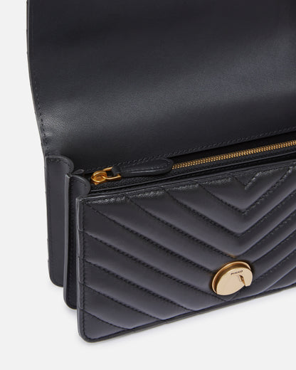 Mini Love Bag One Chevron - Black , Antique Gold