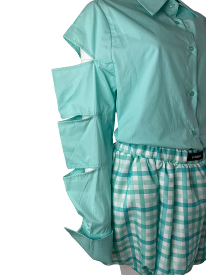 Camicia Cut Lumina Turchese