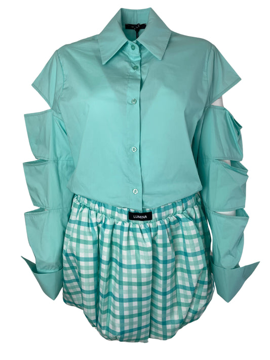 Camicia Cut Lumina Turchese