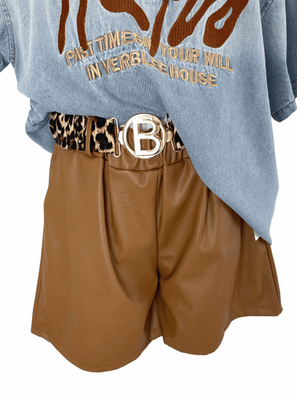Pantaloncino Ecopelle Animal