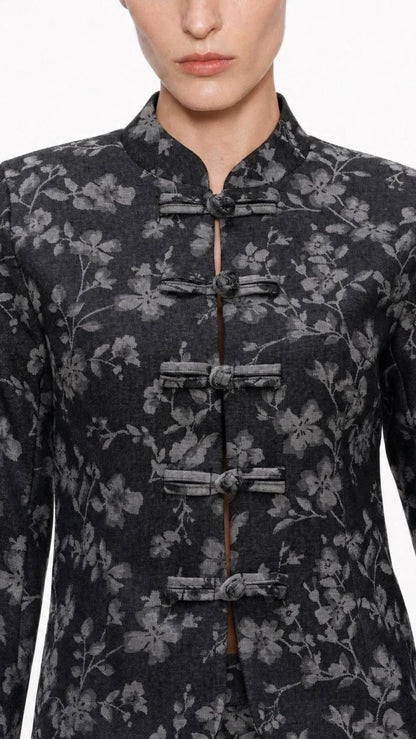 Giacca Lumina Jacquard Mandarin