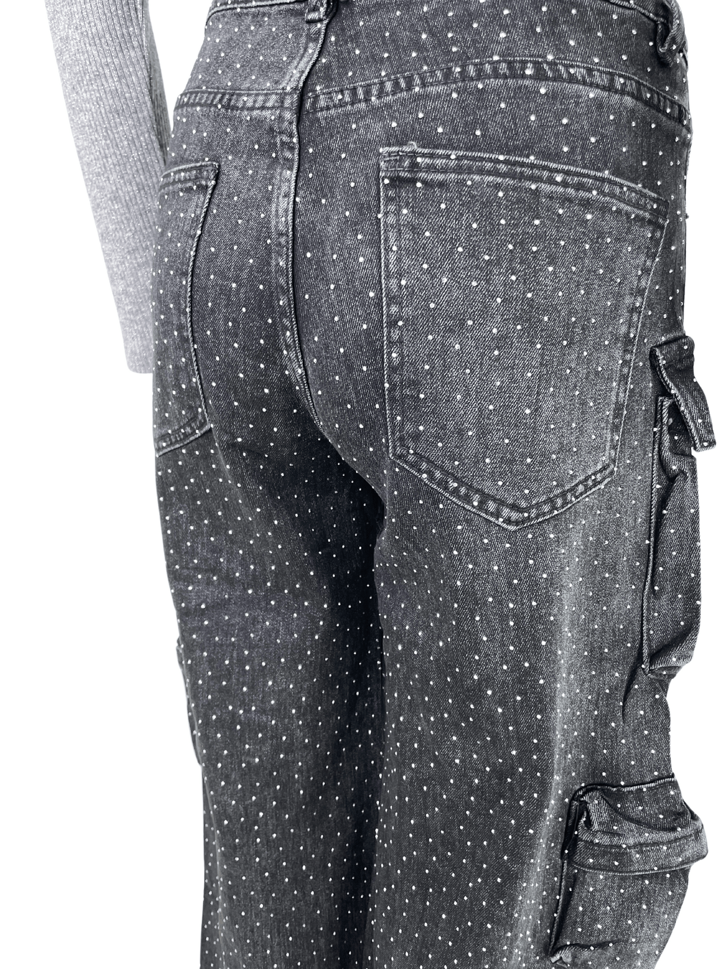 Jeans Cargo Brillantino Black