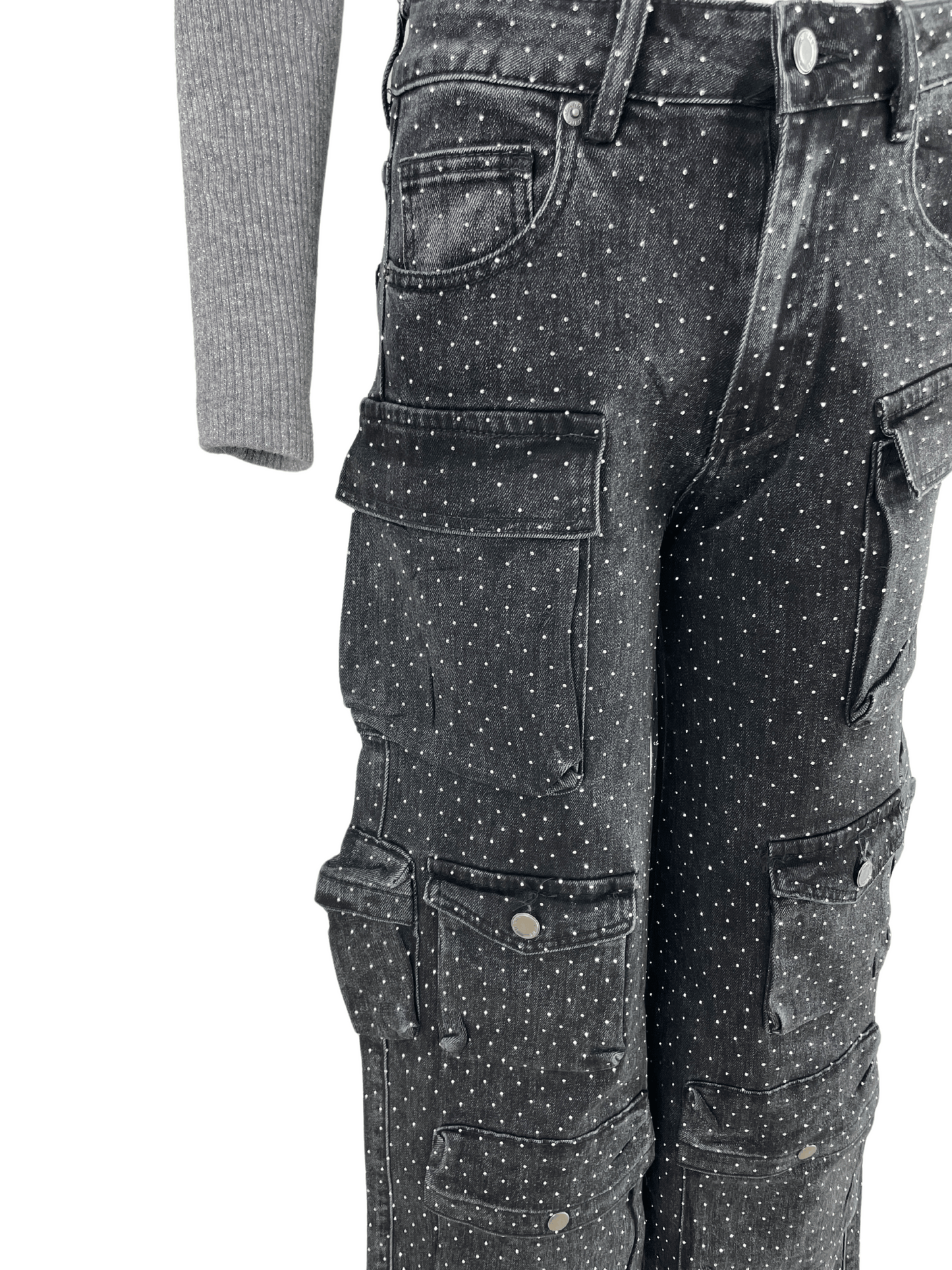 Jeans Cargo Brillantino Black