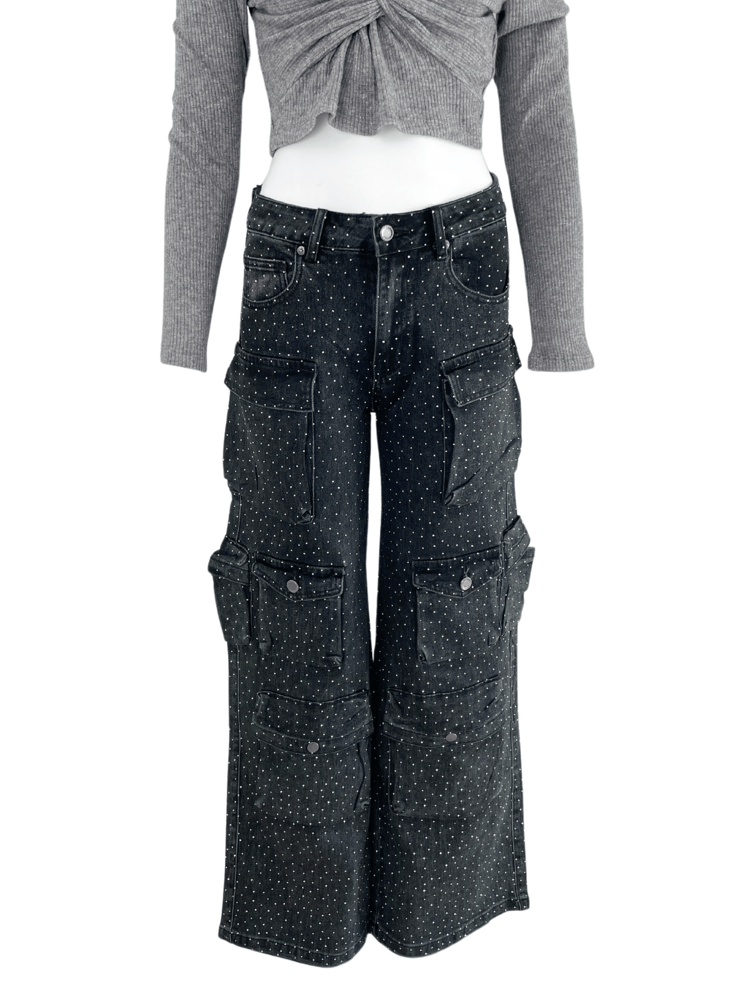 Jeans Cargo Brillantino Black