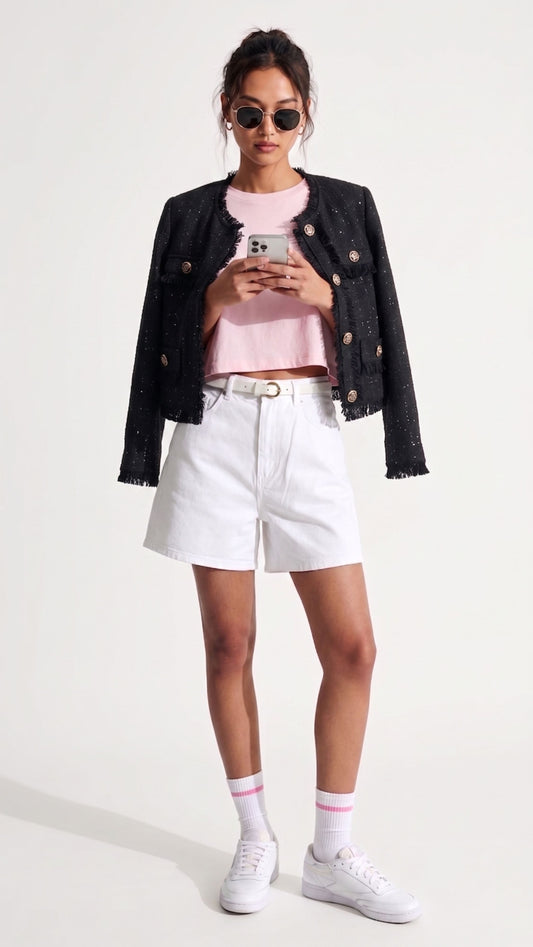 Blazer Crop Glitter