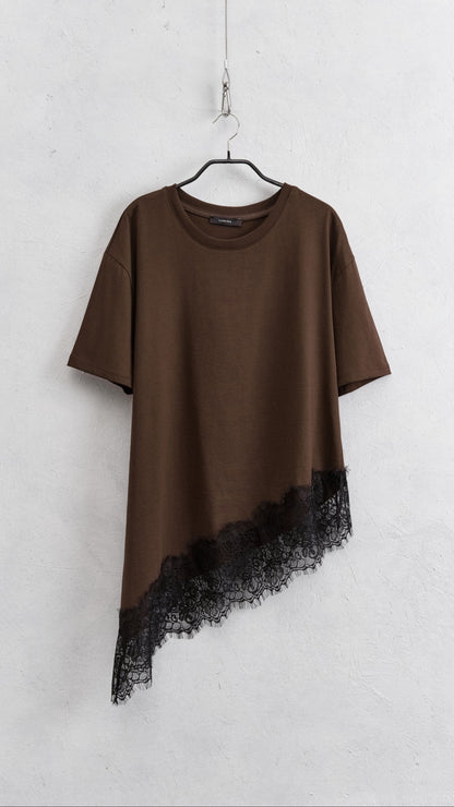 T-Shirt Lumina Merletto Asimmetrico