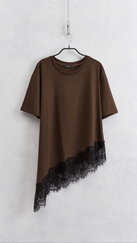 T-Shirt Lumina Merletto Asimmetrico